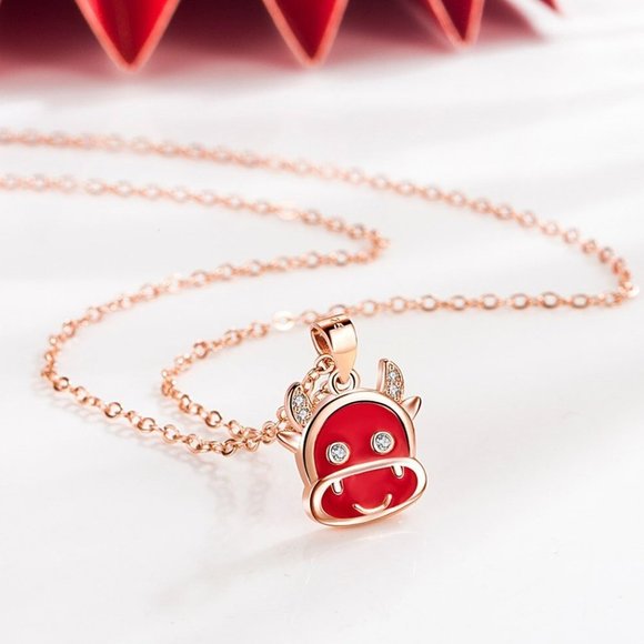 925 Sterling Silver BullNecklace for Woman J773